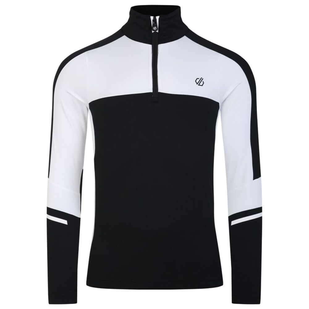 Dare 2B Mens Speed Core Stretch Half Zip Base Layer Top / Black/White